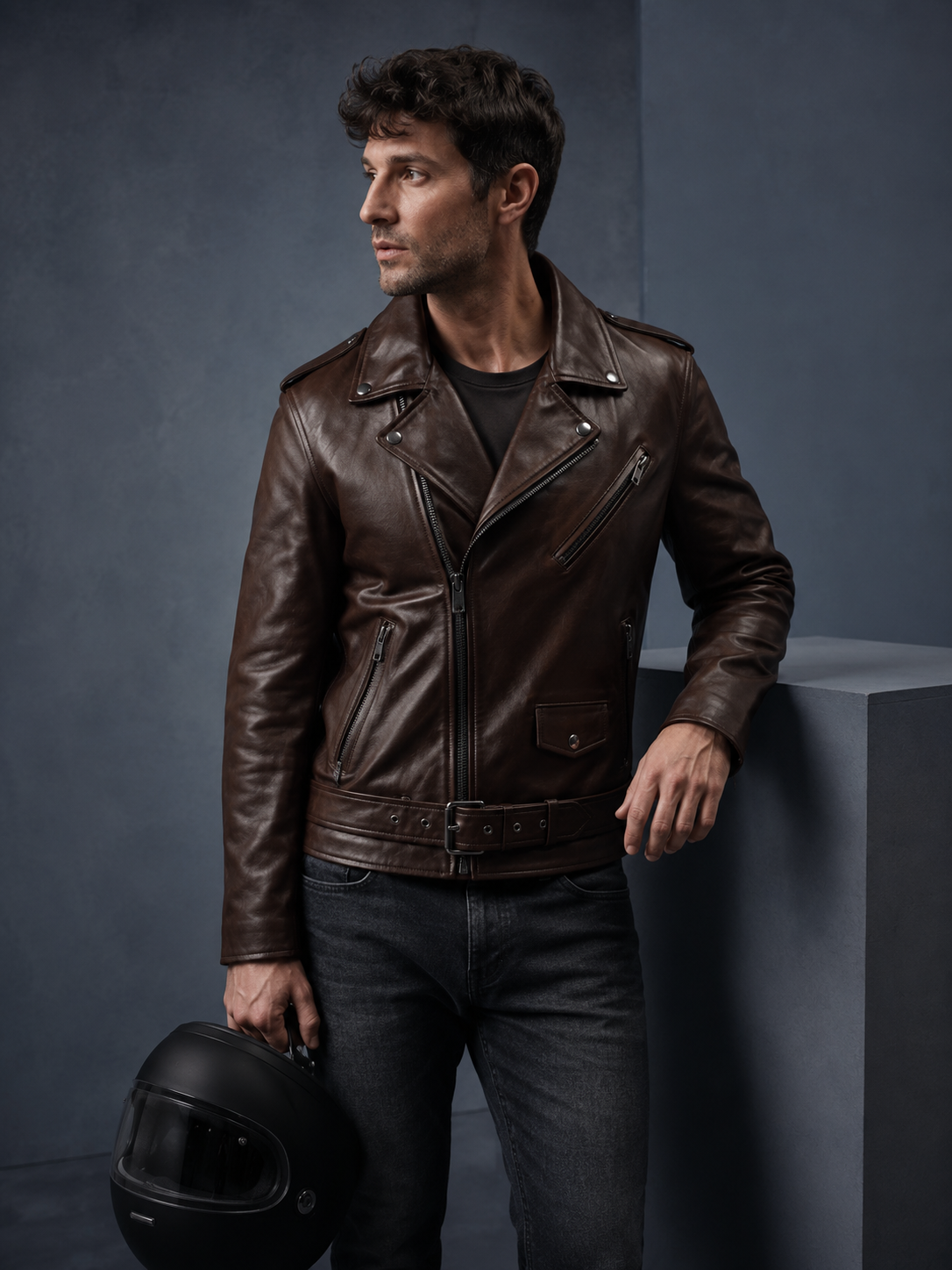 01 Blaze Vintage Biker Jacket - Image 1