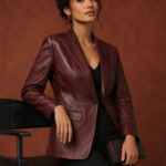 The Elara Leather Blazer