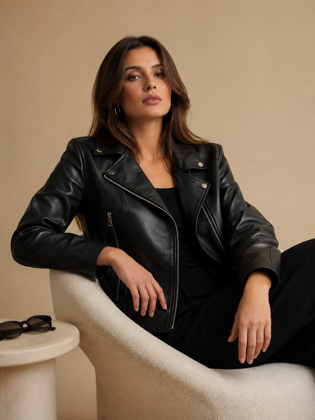 01 Amara Classic Leather Jacket - Image 1