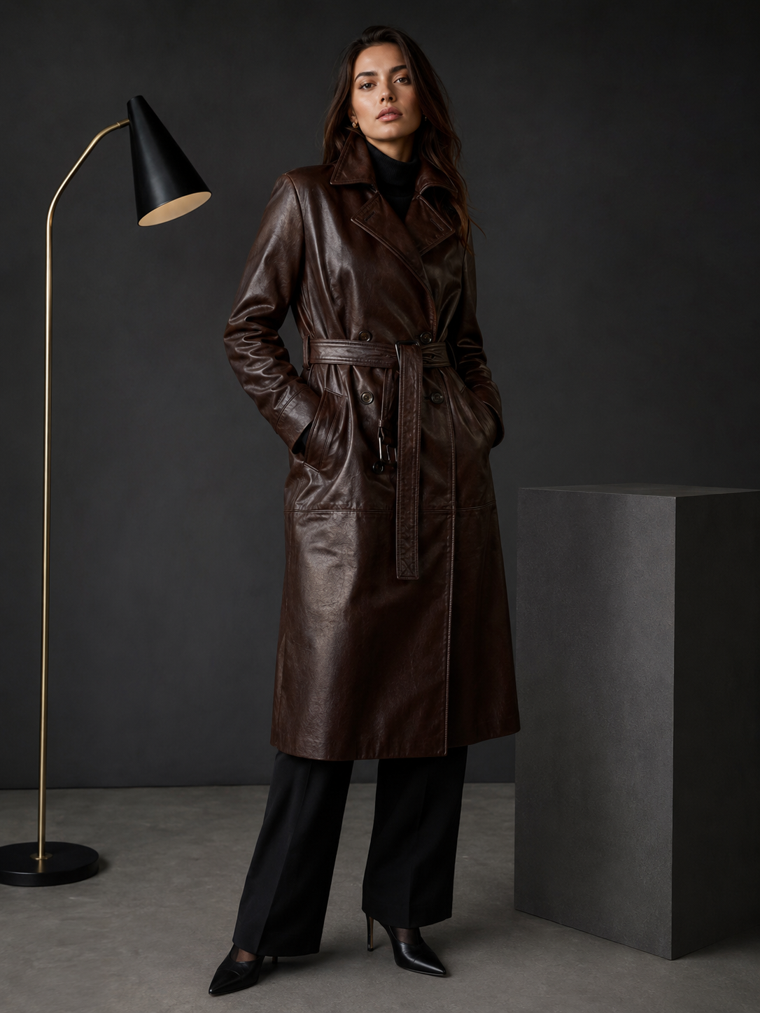 02 Aurelia Leather Coat - Image 1