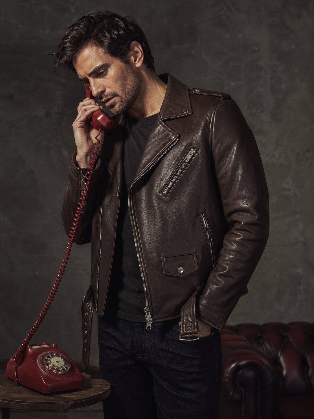 03 Maverick Black Biker Jacket - Image 1